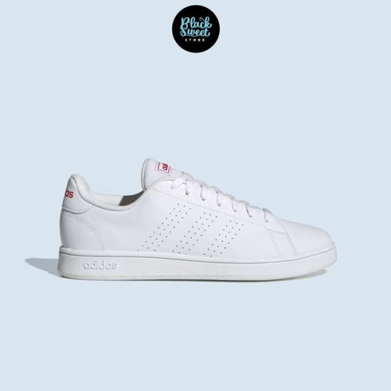 SEPATU SNEAKERS ADIDAS ADVANTAGE BASE COURT WHITE RED HP6206