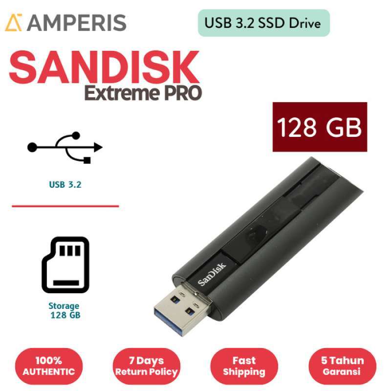 Flashdisk Extreme PRO 128 GB Speed 420 Mbps USB 3.2 SSD