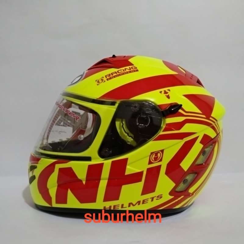 Promo Helm Nhk Terminator Road Yellow Flou Red Flat Visor Double
