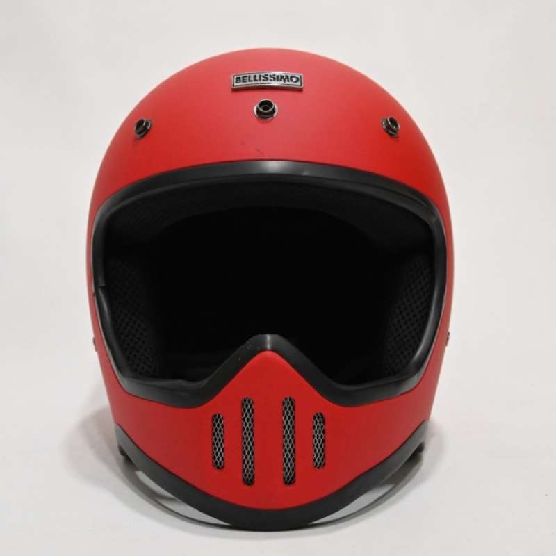 Promo Bellissimo Helmet Caferacer Helm Cafe Racer Full Face Red