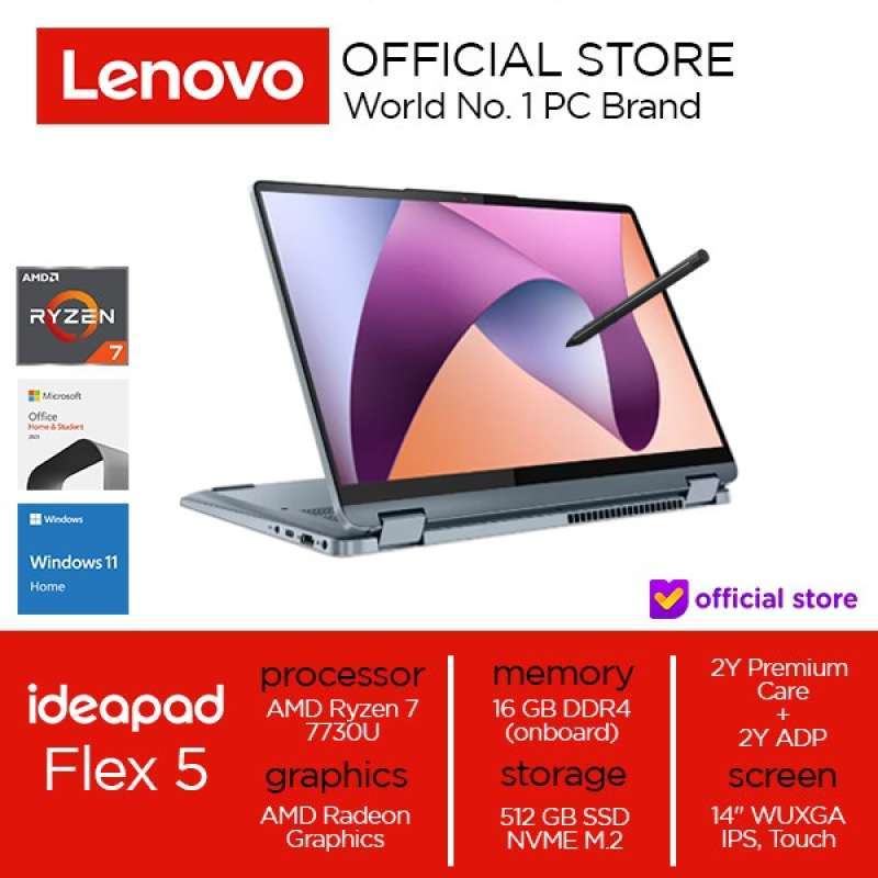 LENOVO FLEX Ryzen 7730U 16GB 512GB 14 WUXGA TOUCH OHS