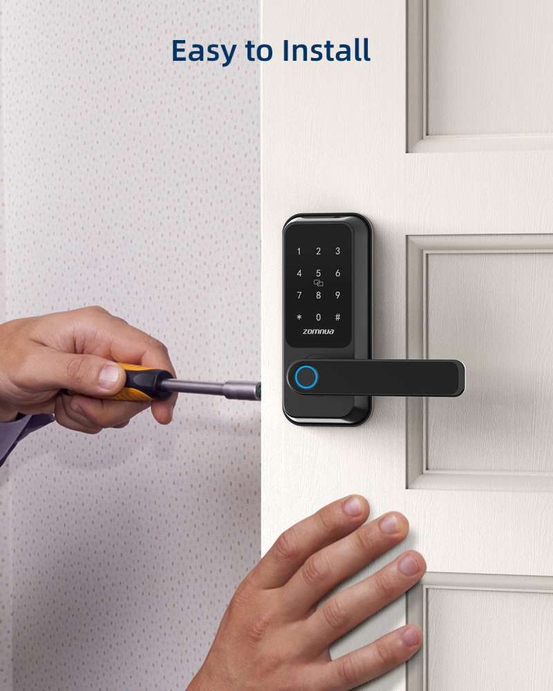 Promo Smart Lock, Zomnua Fingerprint Smart Lock with Handle Keyless Entry  Door Locks for Front Door Bluetooth Door Lever Digital Keypad Alexa  Compatible Diskon 5% di Seller Wazava Gangseo-gu (강서구), Korea