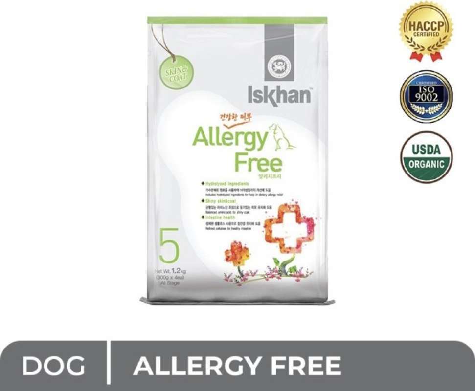 Promo Iskhan Dog Allergy Free 1.2 kg Makanan Anjing Semua Tahapan