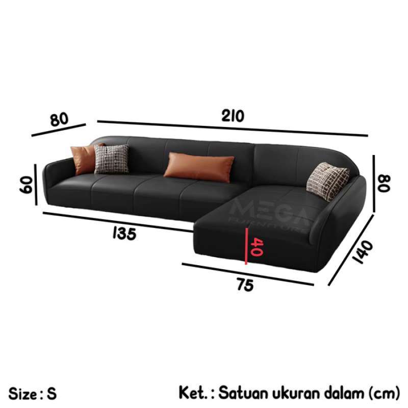 Ukuran sofa store l