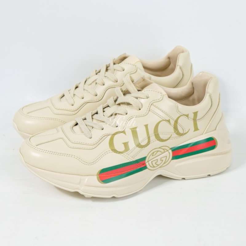 Harga rhyton gucci logo leather sneaker best sale