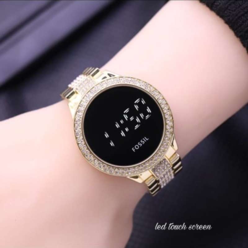 Jual Jam Tangan Wanita Fossil Digital Rantai Diamond di Seller