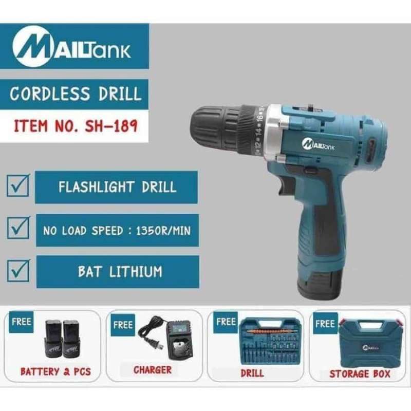 Jual Mesin Bor Batrai Batre 18v Sh 189 Mailtank Cordless Drill 18v Sh189 Di Seller Cv. Vieto Samaria Kalibata Kota Jakarta Selatan Blibli