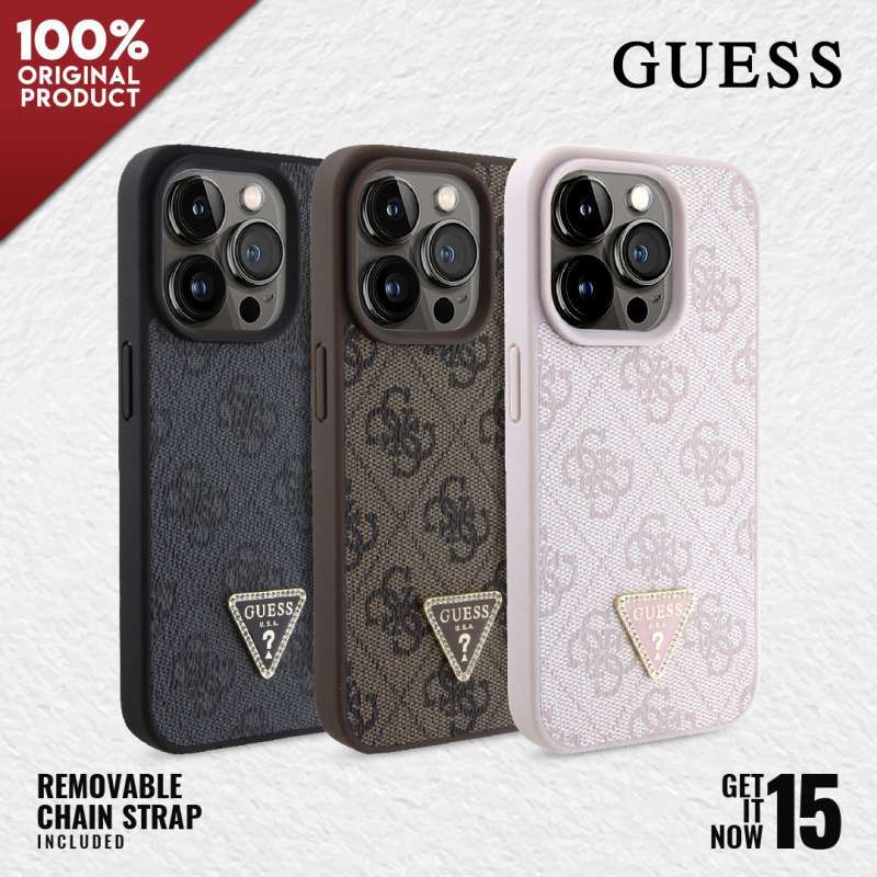 iPhone 15 Pro  Coque GUESS Collection Croco Triangle