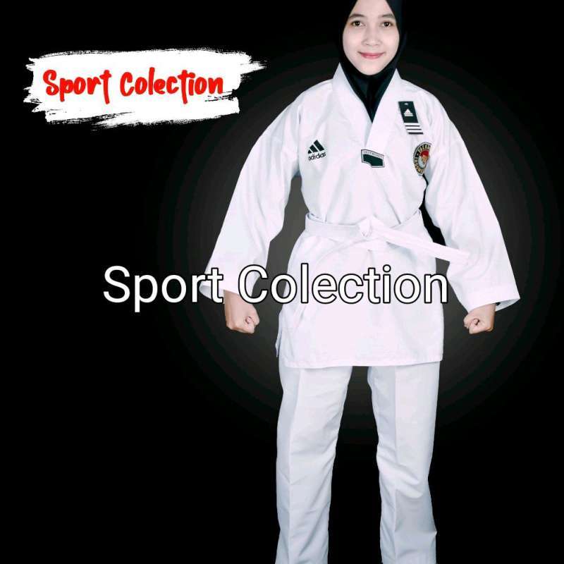 Baju Taekwondo Dewasa Kerah Putih Dobok Taekwondo Dewasa