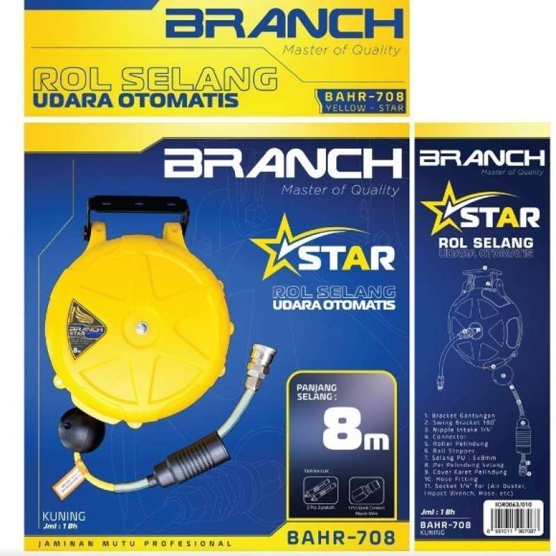 Promo Branch Star 5mm X 8 Meter Air Hose Reel Selang Angin