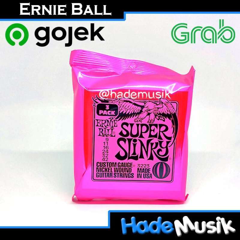 Promo Senar Ernie Ball 3223 Slinky Gitar Elektrik 9 42 Pack isi 3