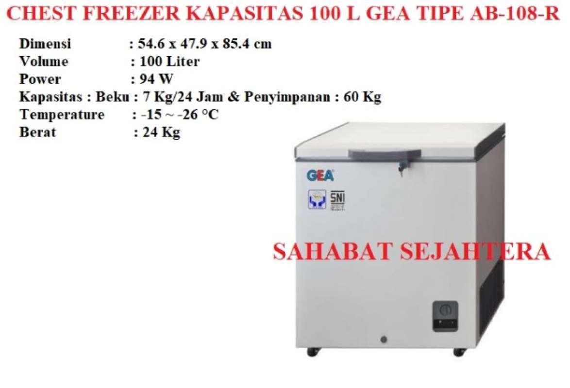 Chest freezer shop gea 100 liter