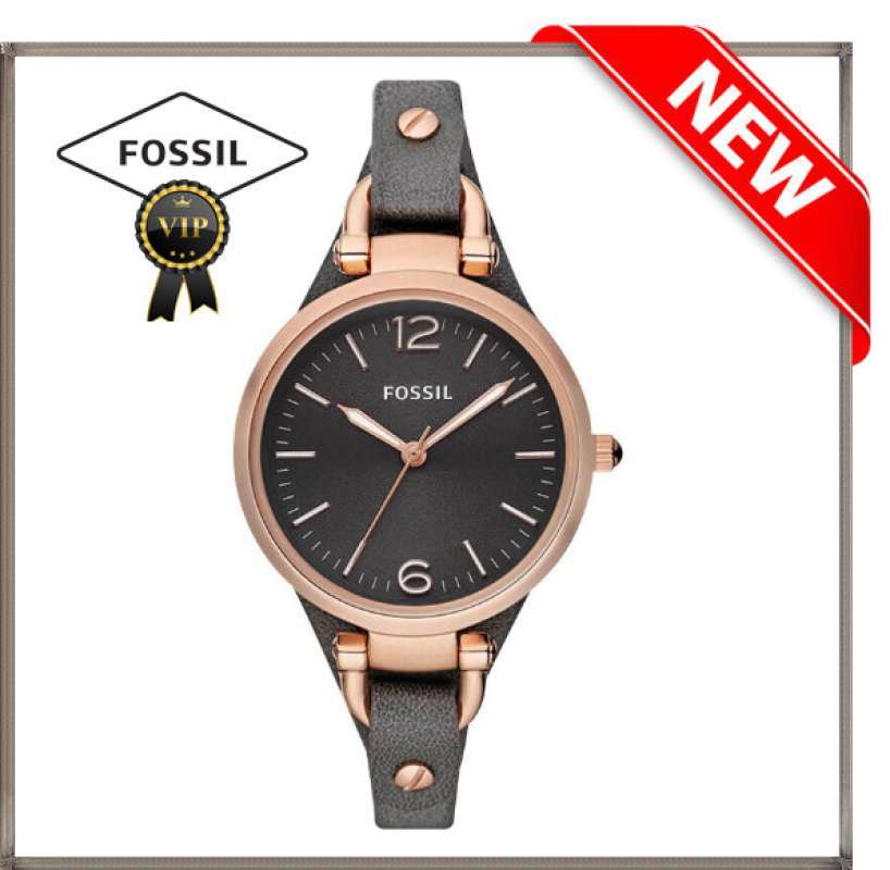 Fossil georgia hotsell smoke leather watch