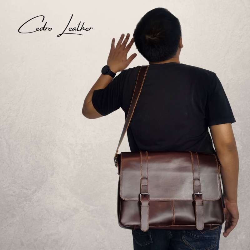 Promo Mivaso New!! Tas Kulit Pria Muat Laptop 13inch Tipe Andrew