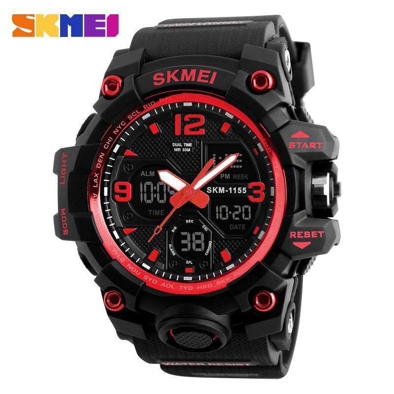 Promo Jam Tangan Pria Digital SKMEI 1155 B Red Water Resistant 50m