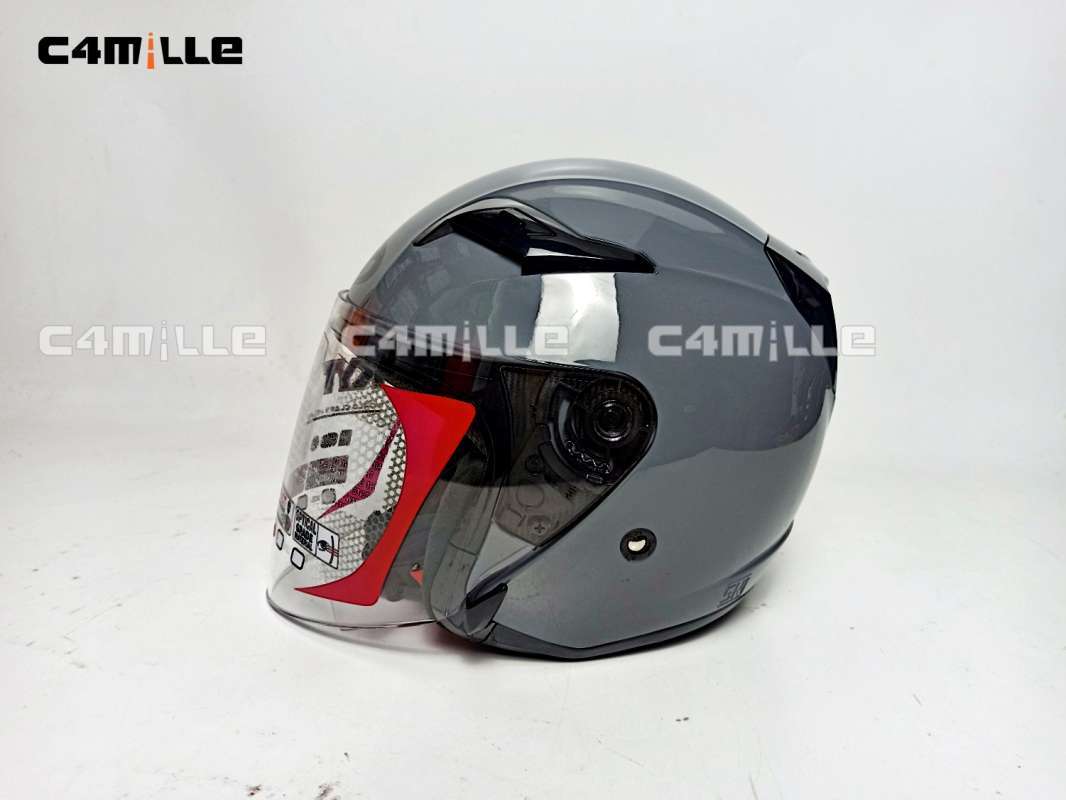 Jual HELM KYT VENOM OPEN JUNIOR SOLID GORILLA GREY HALF FACE di