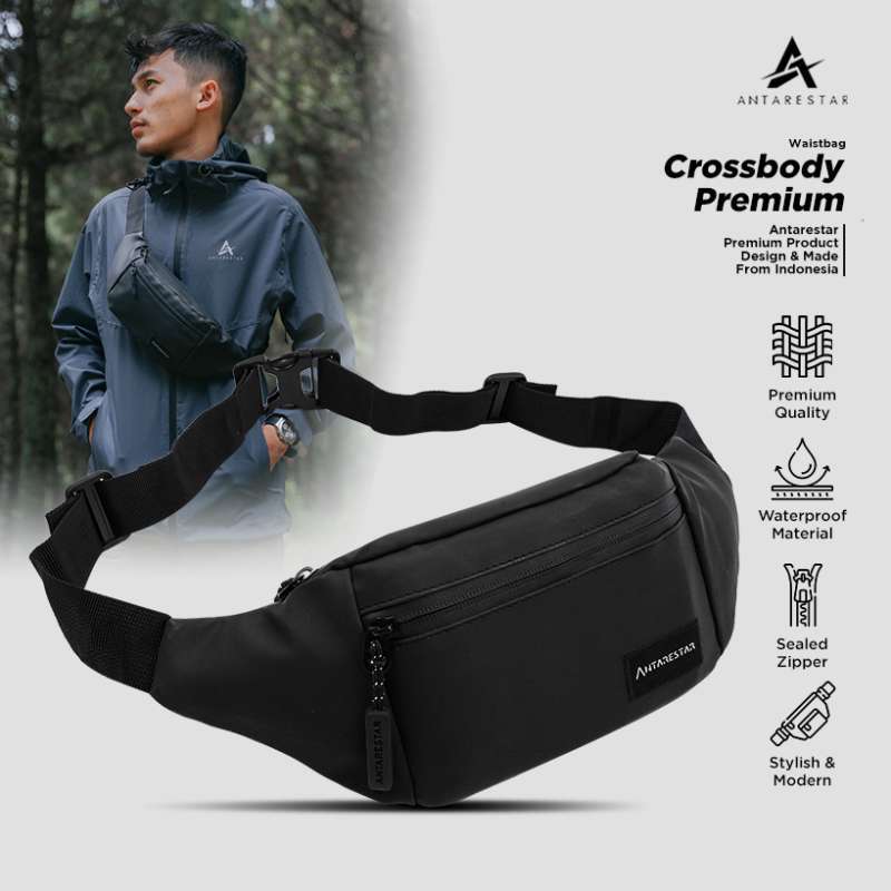 TERLARIS TAS SELEMPANG WATERPROOF TAS SLEMPANG PRIA WANITA ANTI AIR WAISTBAG CROSSBODY PREMIUM