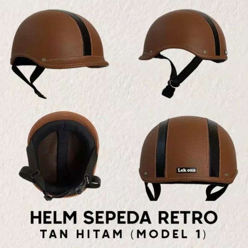 Jual helm sepeda retro gaya klasik terbaru Tan di Seller