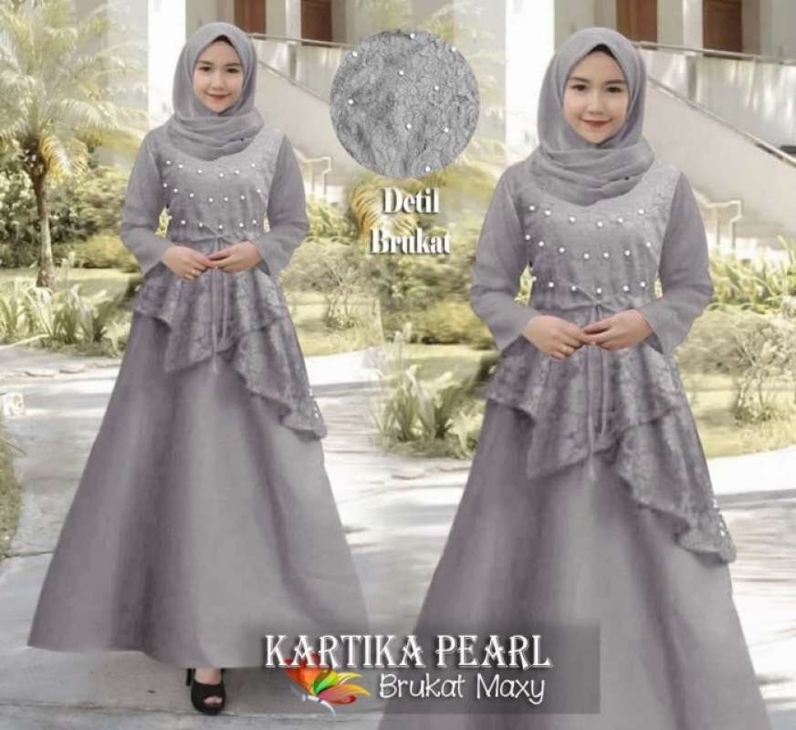 Long dress top brukat hijab