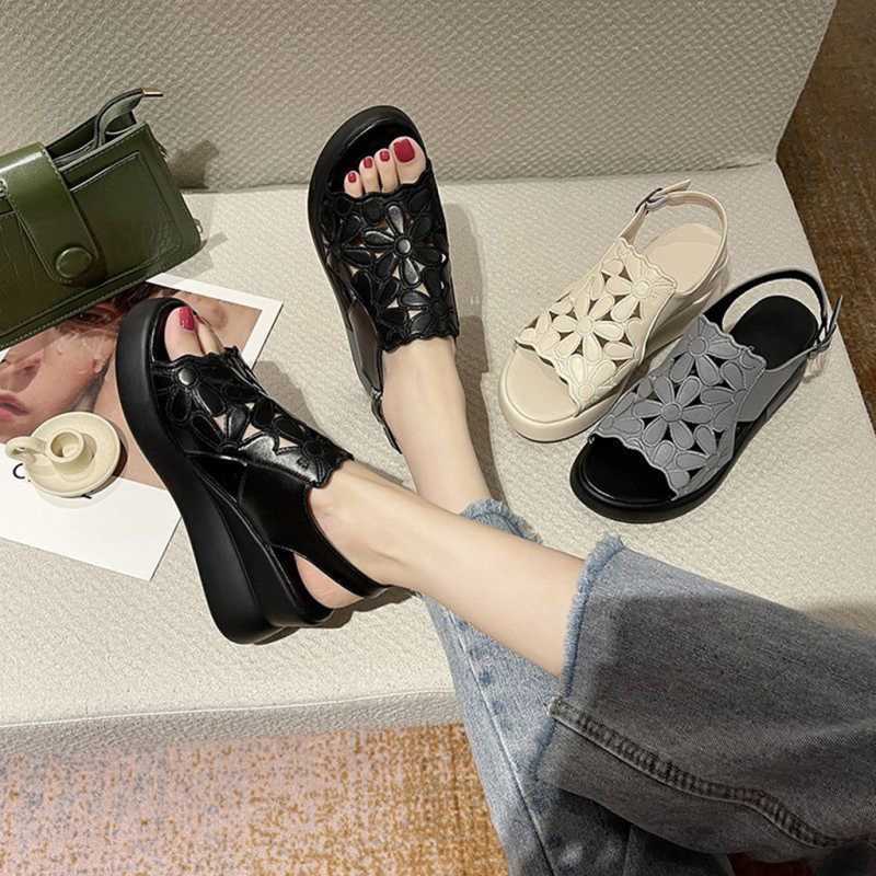 SUPERVICE BL236 BL362 Sandal Wanita Wedges Fashion Size 34 35-40 Sepatu  Sandal Cewek Wedges Korean Simple Style Women Wedges Impor