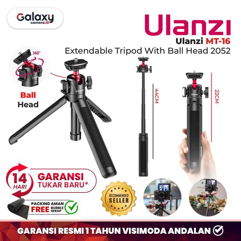 Ulanzi MT-16 Mini Tripod Monopod Extendable Vlogging MT16 Ball Head