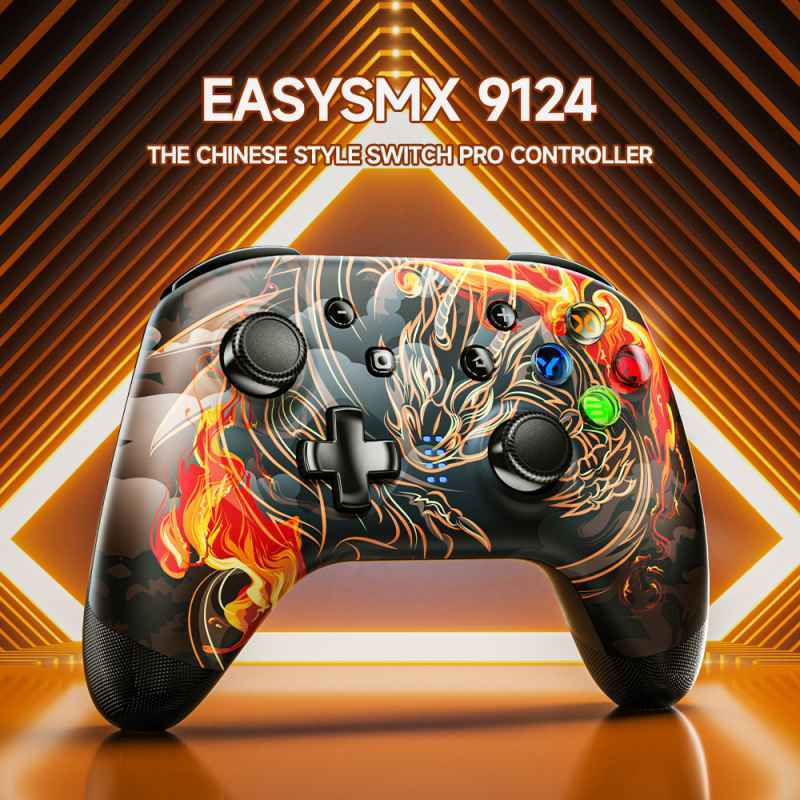 EasySMX 9124 Bluetooth Wireless Gamepad Joystick Switch PC Smartphone Steam  Deck- DRAGON THEME