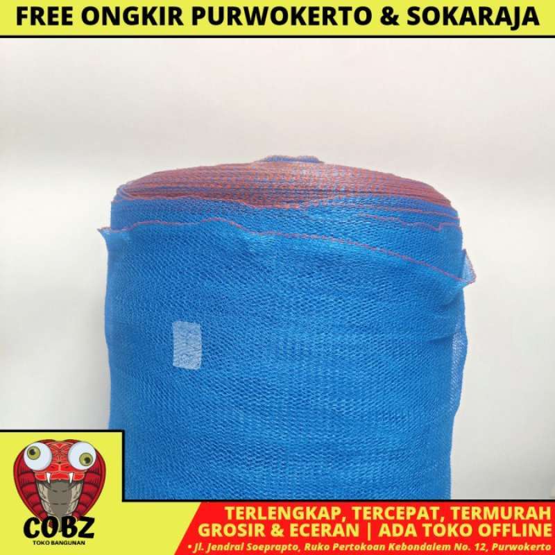 130 CM x 100M/KINGFISH Jaring Proyek Bangunan Safety Polynet Biru Roll