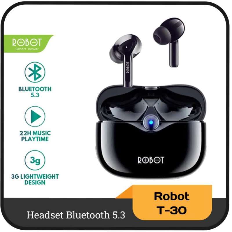 Headset Bluetooth 5.3 Robot Airbuds T30 Black