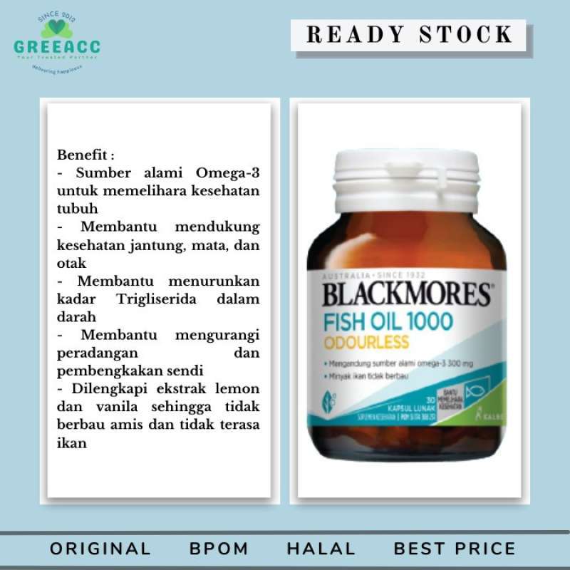 Jual Blackmores Odorless Fish Oil 1000mg 30 Kap Odourless Omega 3 1000 Mg Di Seller Himama Store Jatimulyo Kab. Kebumen Blibli