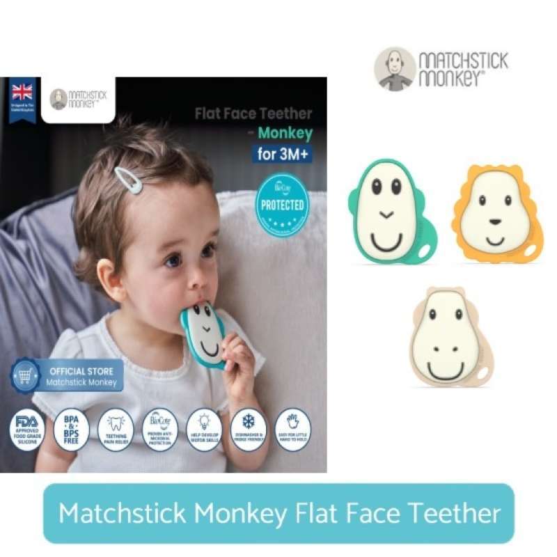 Matchstick Monkey Flat Face Series Monkey Gigitan Bayi/Teether