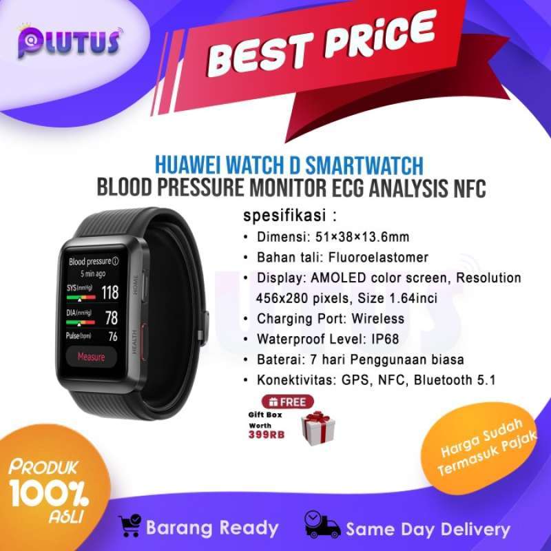 Promo Huawei WATCH D SmartWatch Blood Pressure Monitor ECG