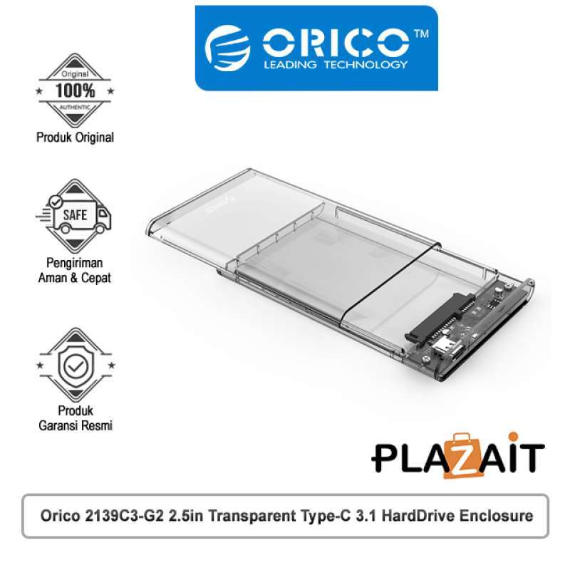 Jual Orico 2139c3-g2 Transparent Type-c Harddrive