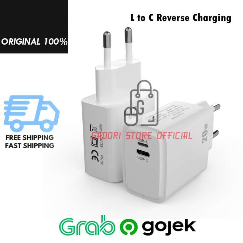 Adapter Charger 20W Port USB C Type C to Lightning Reverse Charging Fast  Charging Power Adaptor Wall Charger Batok Kepala