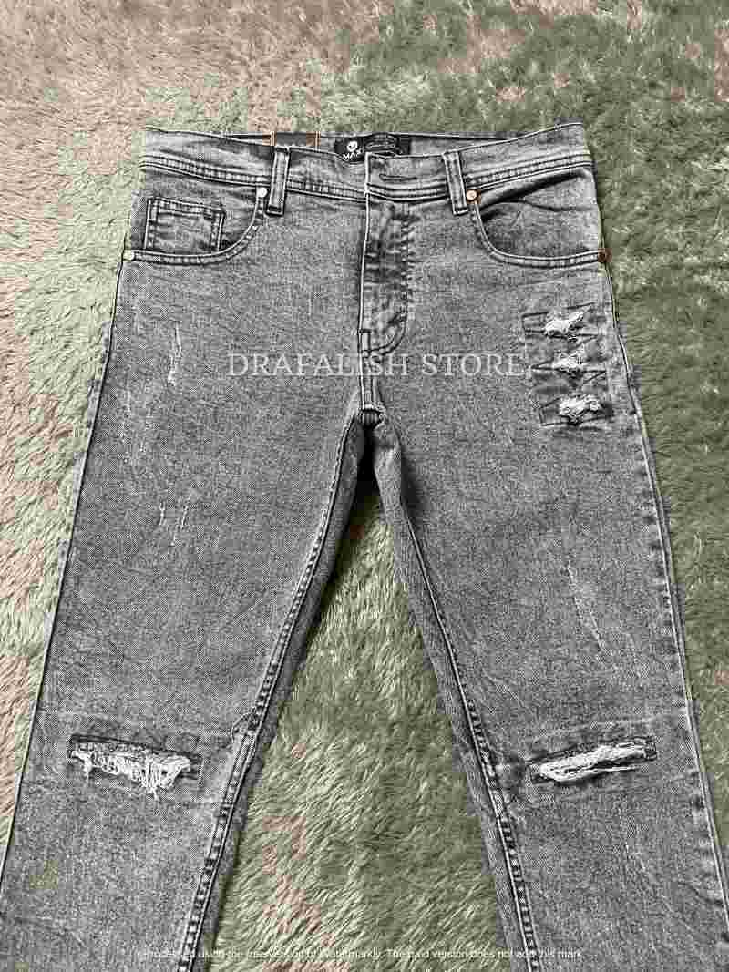 Jual Celana Jeans Pria Panjang Model Ripped Sobek Lutut