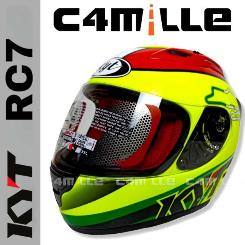 Promo Helm Rc7 Rc 7 Rc Seven Italy Yellow Fluo 15 Full Face