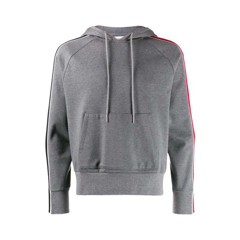 Thom Browne Interlocking RWB Stripe Hoodie Medium Grey