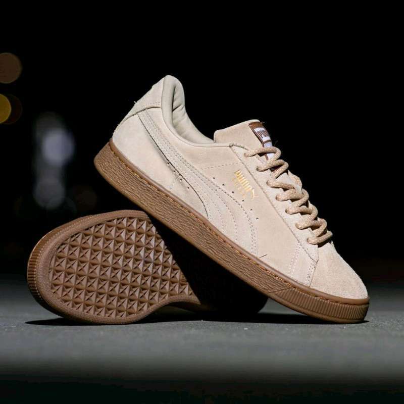 sepatu pria puma suede cream Sole brown original