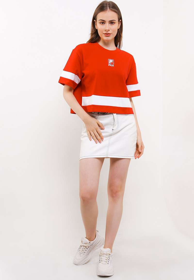 Red fila clearance crop top