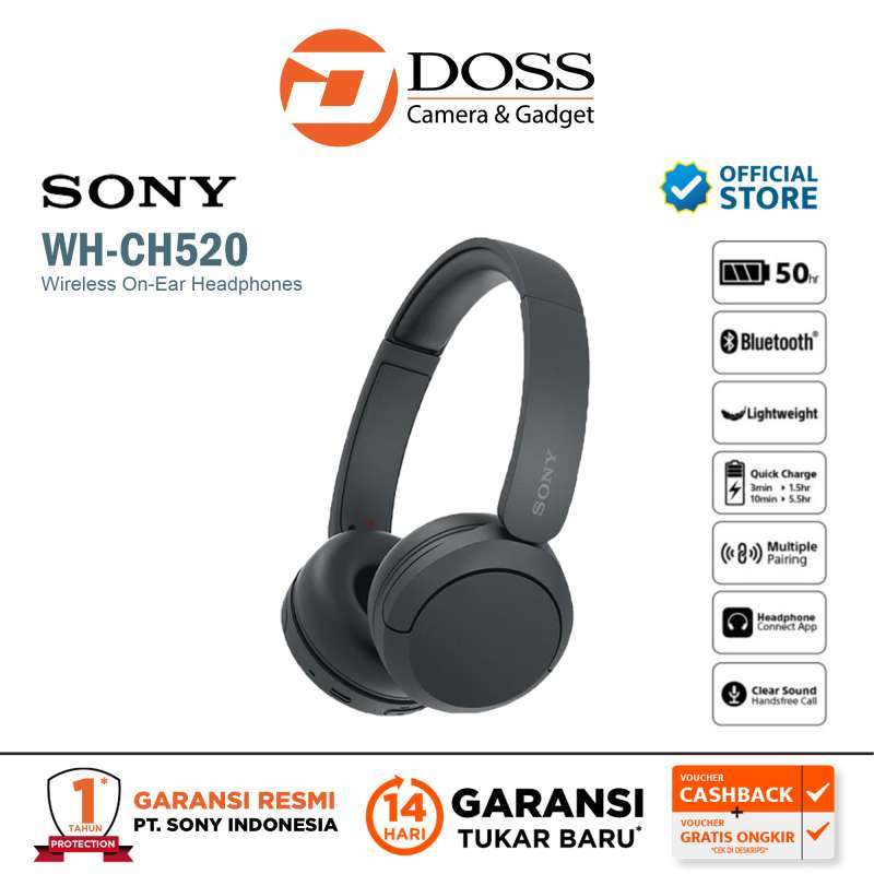 Promo Sony WH-CH520 Wireless Headphone Sony WHCH520 CH 520 Headphones  Diskon 10% di Seller DOSS Jogja Official Store - DOSS Jogja - Kab. Sleman