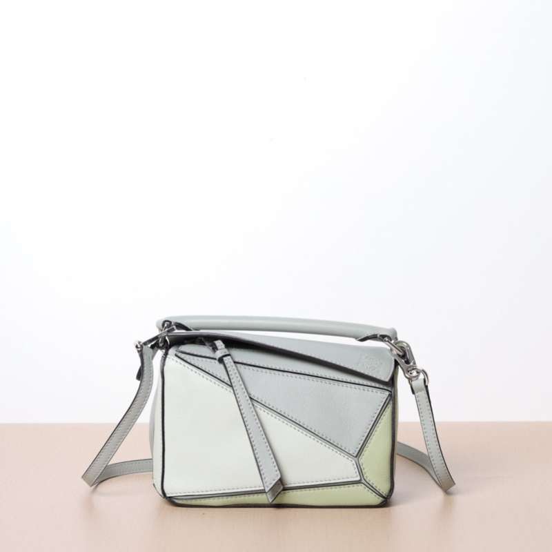 Loewe Mini Puzzle Bag in Ash Grey Light Celadon