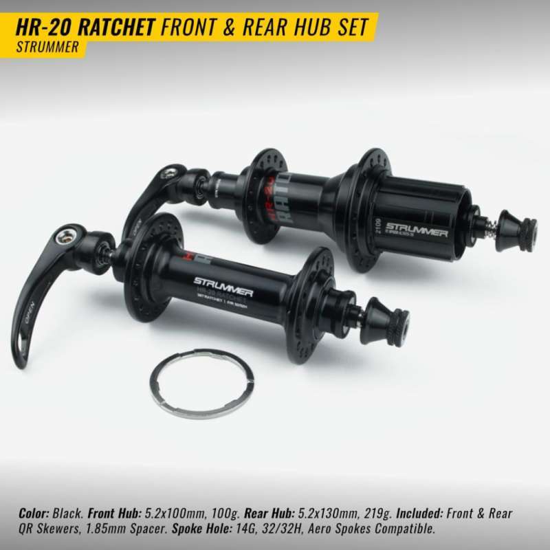 Hub Freehub Strummer HR20 32 Hole RATCHET 36T Roadbike Free Hub 32H Free Hub HR 20 Sepeda Road Bike BLACK Jangkrik