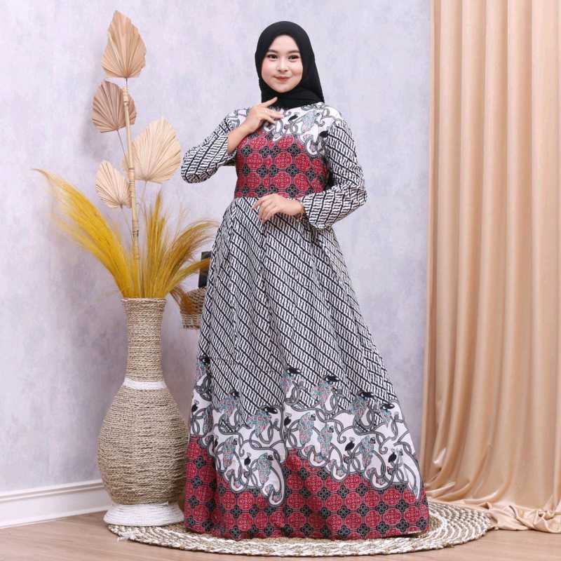 Long dress batik discount hijab