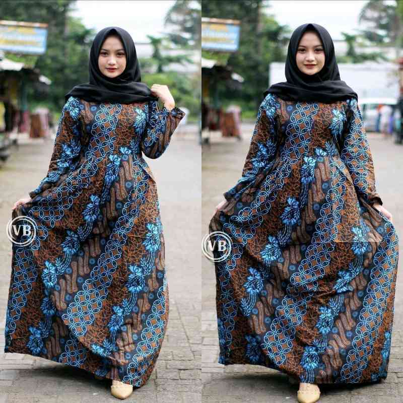 Long dress batik hijab sales