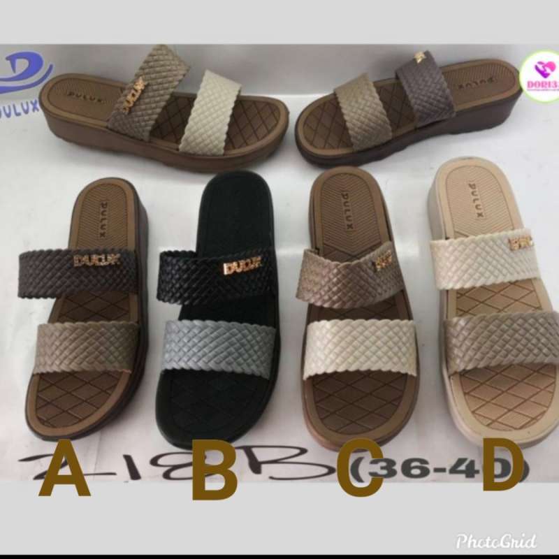 Jual Sandal Selop Wedges Wanita Dulux 218B 36 37 38 39 40 41 37