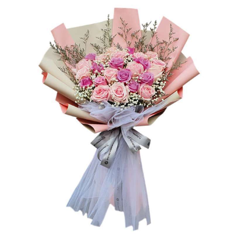 rangkaian bunga mawar ungu