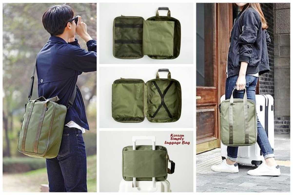 Jual Jual Korean Simply Luggage Bag Army Black tas Bentuk Koper Di Seller Aman Shop Harapan Jaya Kota Bekasi Blibli