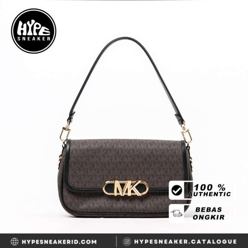 Jual Tas Michael Kors Parker Monogram Brown Ghw Chain Shoulder Bag