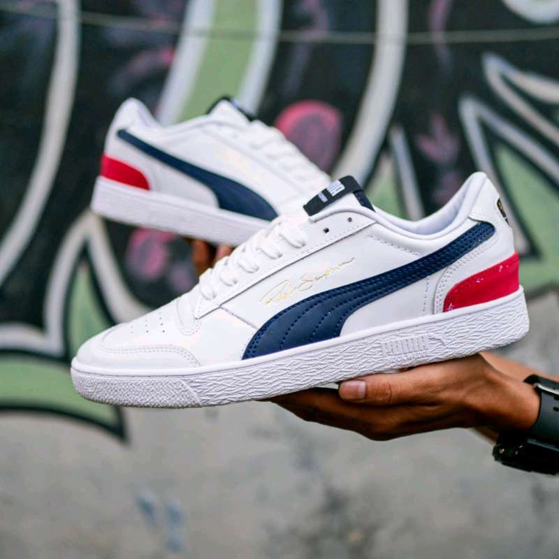 Sepatu puma pria ralph Sampson white nevy red original
