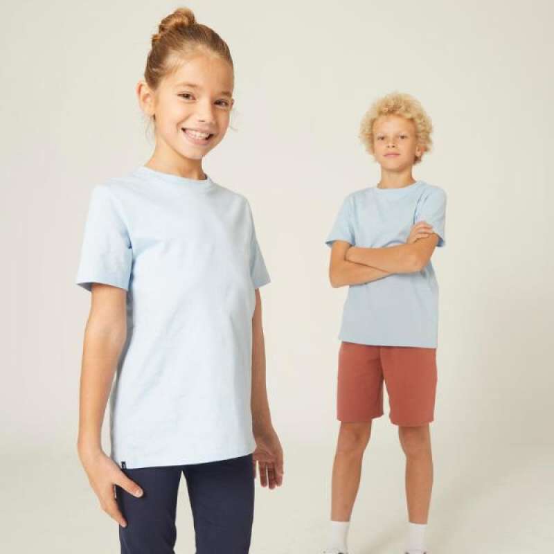 Jual Decathlon Domyos T Shirt Katun Uniseks Anak 500 Sky Blue
