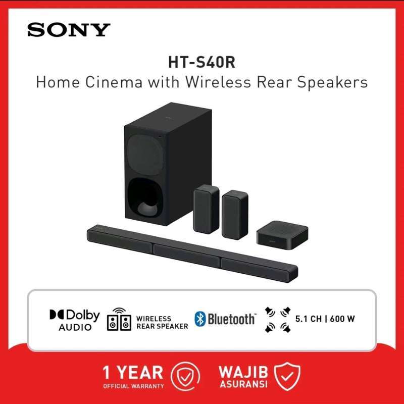 Sound Bar System With Wireless Rear Speakers SONY Soundbar HT S40R